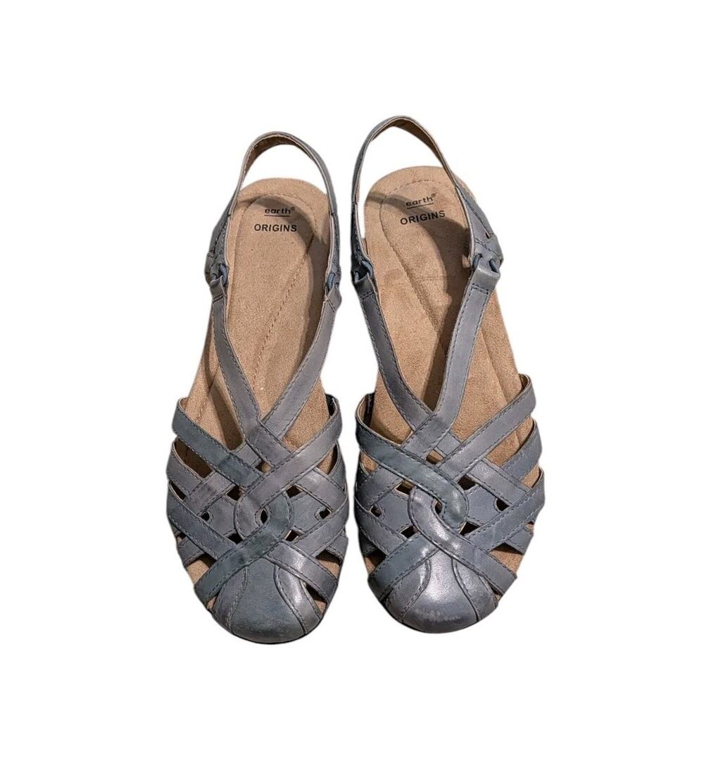 Earth Origins Sandals Womens 11 M Belle Brielle Slingback Blue Leather Comfort